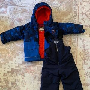 Blue and Orange Kids snowsuit Set